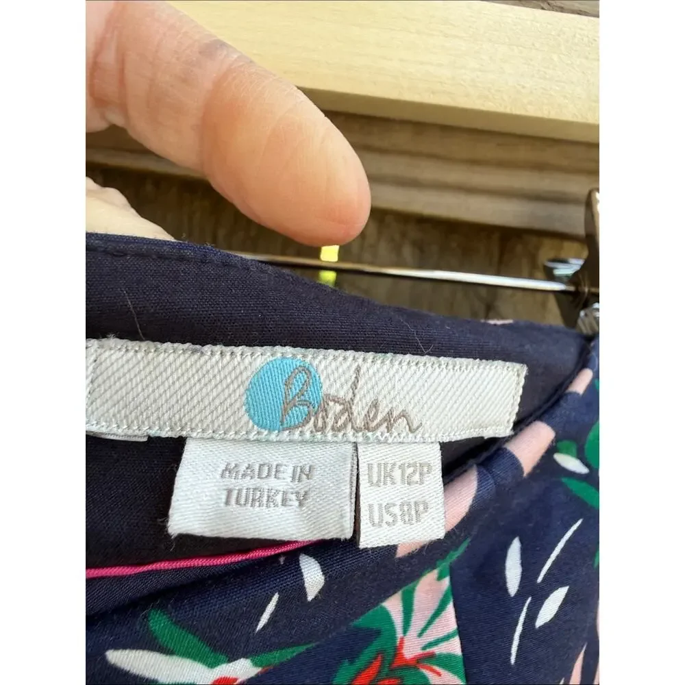 Boden Richmond Pencil Skirt 8 Petite Blue Pink